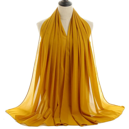 Ramadan Islamisk Instant Bubble Chiffong Sjal Halsduk Dam Huvudbonad Kvinnor Hijabs Halsdukar Bufandas Muslimsk Slöja Hijab Snood 180*70cm