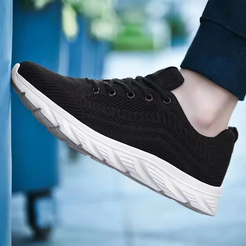Sport Herr Löpning Joggingskor Casual Sneakers Utomhus Snörning Andningsbara Mesh Lätta Tennis Utomhus Promenader Storlek 39-46