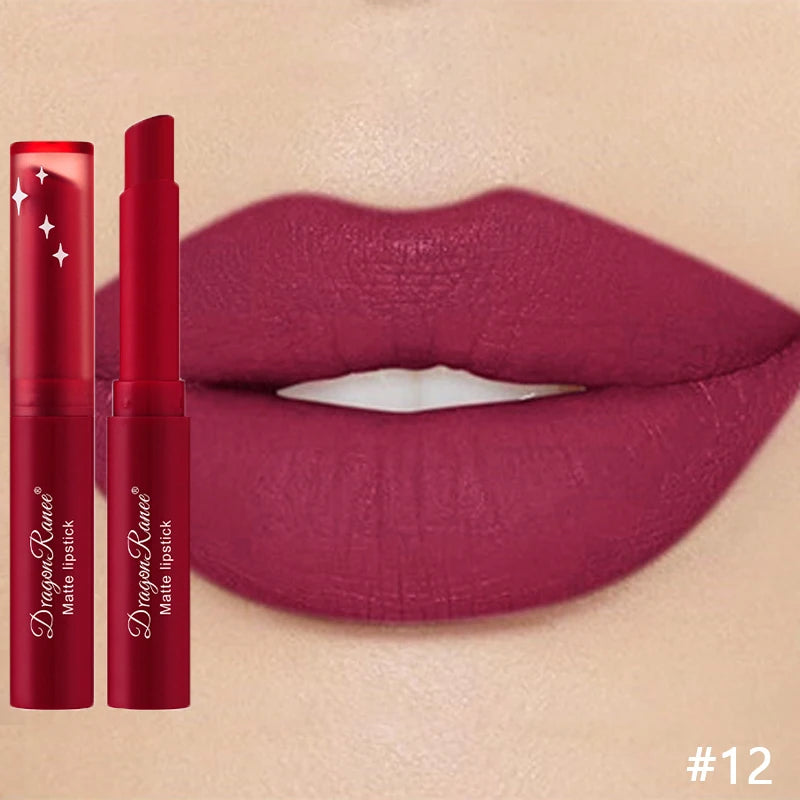 Nude Matte Läppstift Vattentäta Nude Rosa Läppstift Bleknar Inte Sexiga Röda Sammets Läppstift för Kvinnor Makeup Hållbar Läppkosmetika