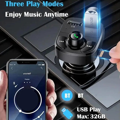 Bluetooth 5.0 Bil Dubbel USB Snabbladdare FM-sändare Bluetooth Handsfree Bilmonteringssats Ljudmodulator MP3-spelare Ljudmottagare