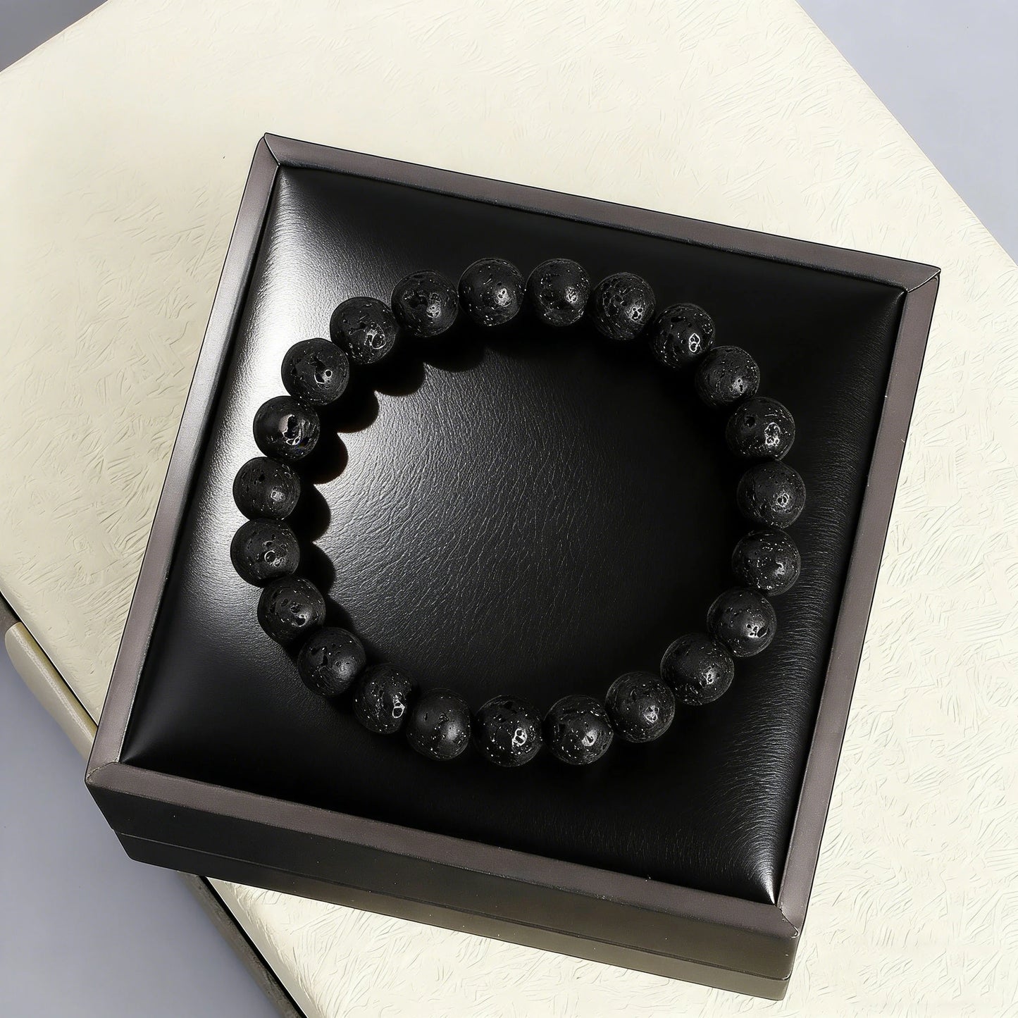 Lavapärlorarmband 6 8 10mm Natursten Reiki Vitalitetsarmband Skydd Meditation Chakra Handgjorda Unisex Smycken