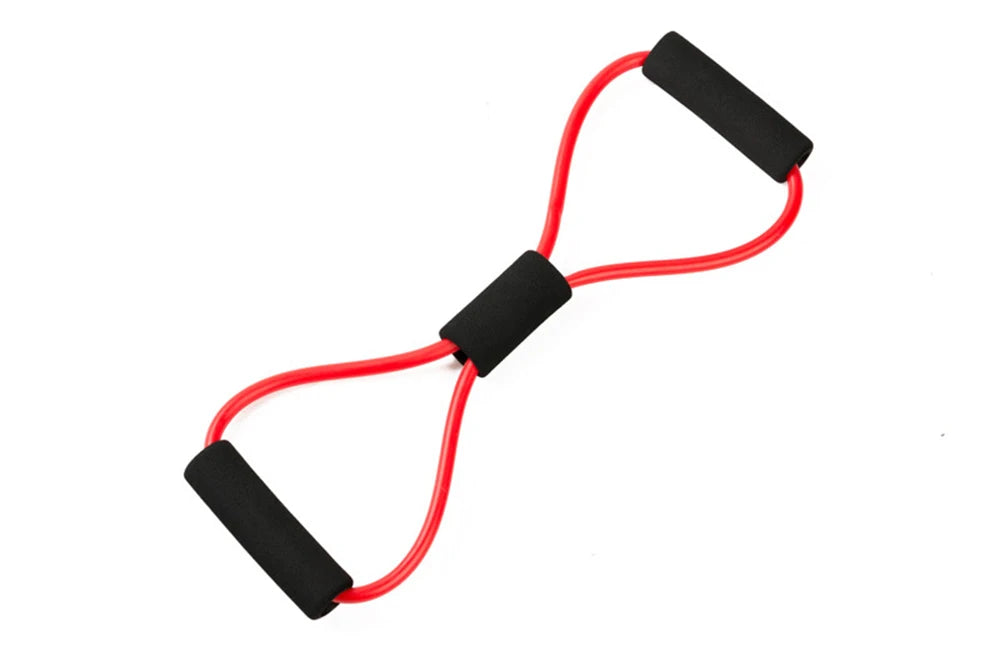 Yogamotståndsband Elastiskt band Sportövningsavdragare 8-formad bröstexpander för kroppsbyggande hemmagym fitnessutrustning