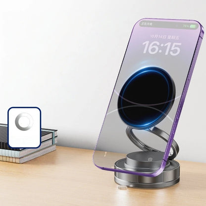 Bilmonterad vakuummagnetisk telefonhållare 360° justerbar vikbar stark sugkraftsstativ för GPS-telefon bil instrumentpanel telefonstöd
