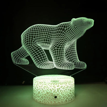 Nattlampa Lejon 3D LED Nattlampa Färgglad Sänglampa USB Bordslampa Sovrumsdekor Djurserie Nattlampa Present till Barn Pojkar