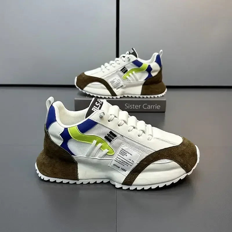 Sneakers Herr Sommar Mesh Mockasiner Snörning Läder Sport Fyra Säsonger Casual Löparskor Herr Bekväma Forrest Gump Skor