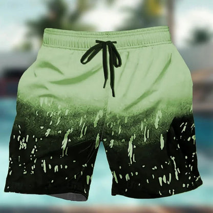 Gradienta färgglada grafiska badbyxor för män geometri 3D-tryck strandshorts sommar casual snabbtorkande sport lösa surfkorta byxor