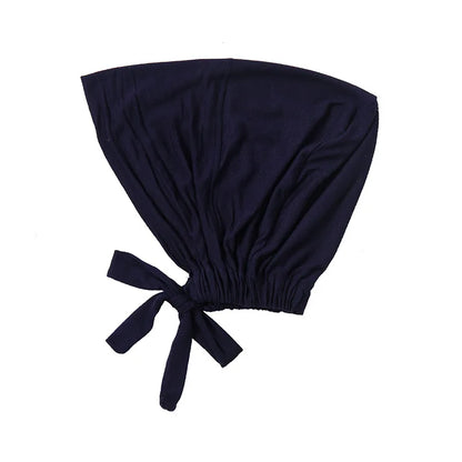 Muslimska Kvinnor Inner Hijab Mössor Stretch Justerbar Elastisk Bonnet Knytband Jersey Kvinnlig Huvudbonad Turbante Mujer