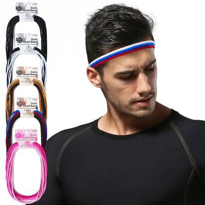 8 st godisfärgade hårband för kvinnor och män, yogahårband, 0,5 cm, sporthårband för flickor, halkfri fotboll, löpning, fitnesshåraccessoarer, set
