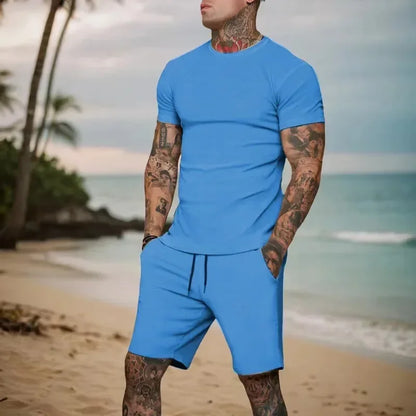 2025 sommarnytt herrset med andningsbara sportkläder, kortärmade t-shirts och shorts, populära snabbtorkande kläder