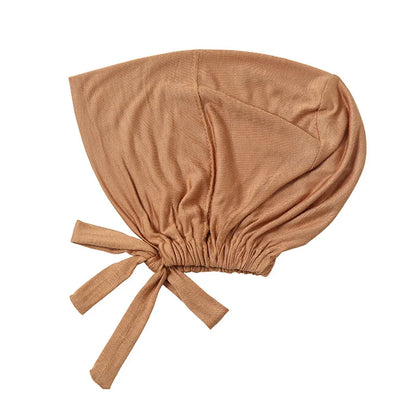 Muslimska Kvinnor Inner Hijab Mössor Stretch Justerbar Elastisk Bonnet Knytband Jersey Kvinnlig Huvudbonad Turbante Mujer