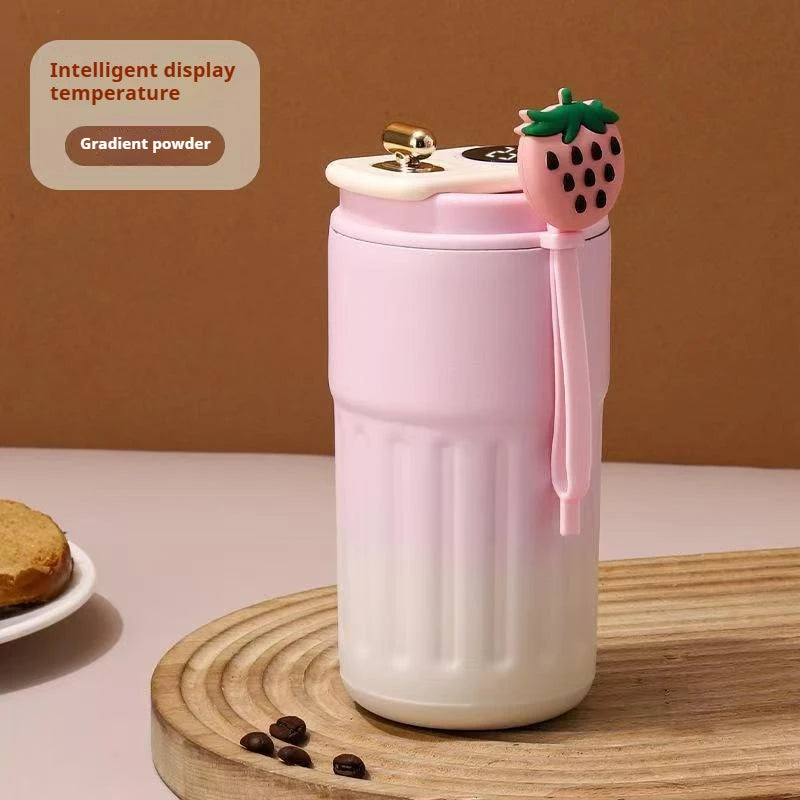 450 ml rostfritt stål termosvattenflaska LED-temperaturdisplay kaffekopp håller kallt och värmer termosmugg resevakuum