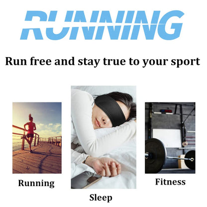 Sporthörlurar 3,5 mm trådanslutna stereo musikhuvudband andningsbara sömnögonmask mjuka hörlurar för mobiltelefon PC födelsedagspresenter