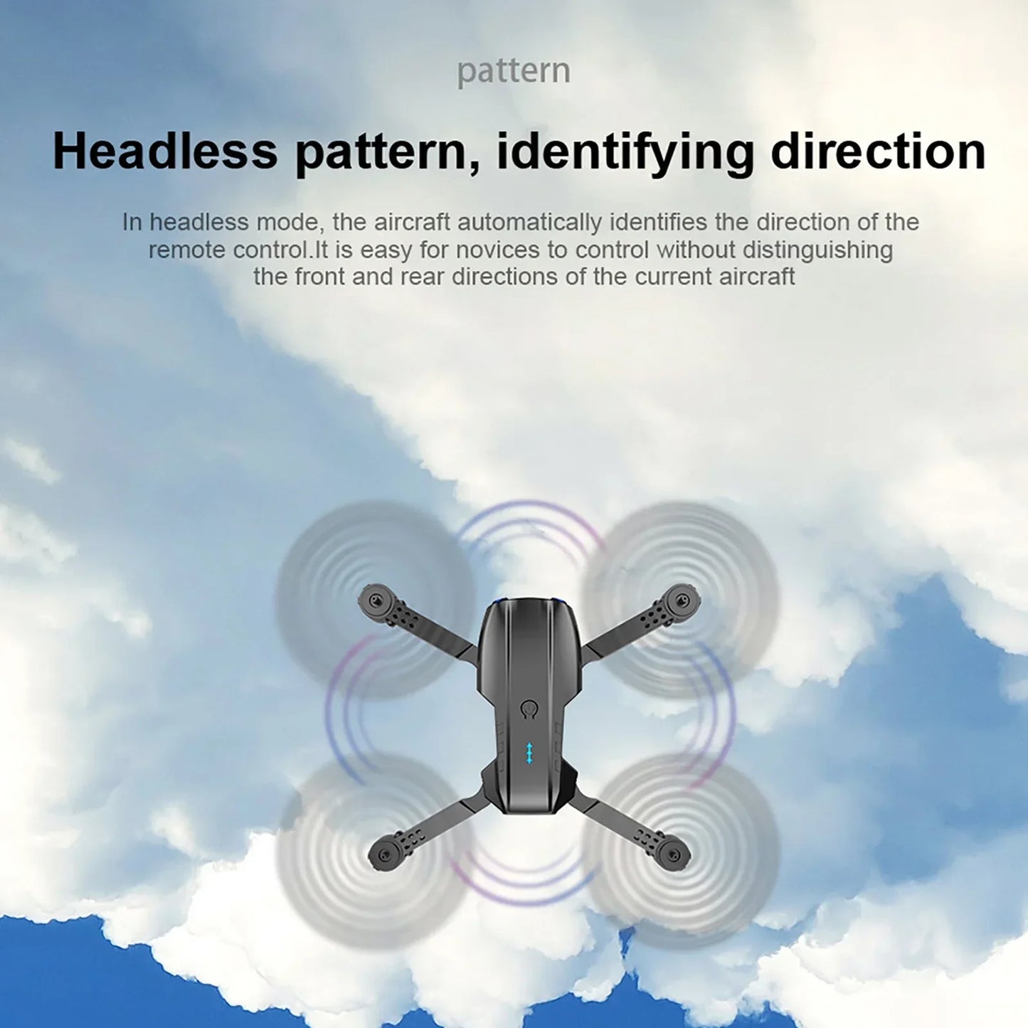 Mini Hopfällbar RC Quadcopter E99 K3 Pro - Flygdrönare med Dubbelkamera, 4K HD, Hold-läge och LED-lampor | Wi-Fi-fjärrkontrollleksak