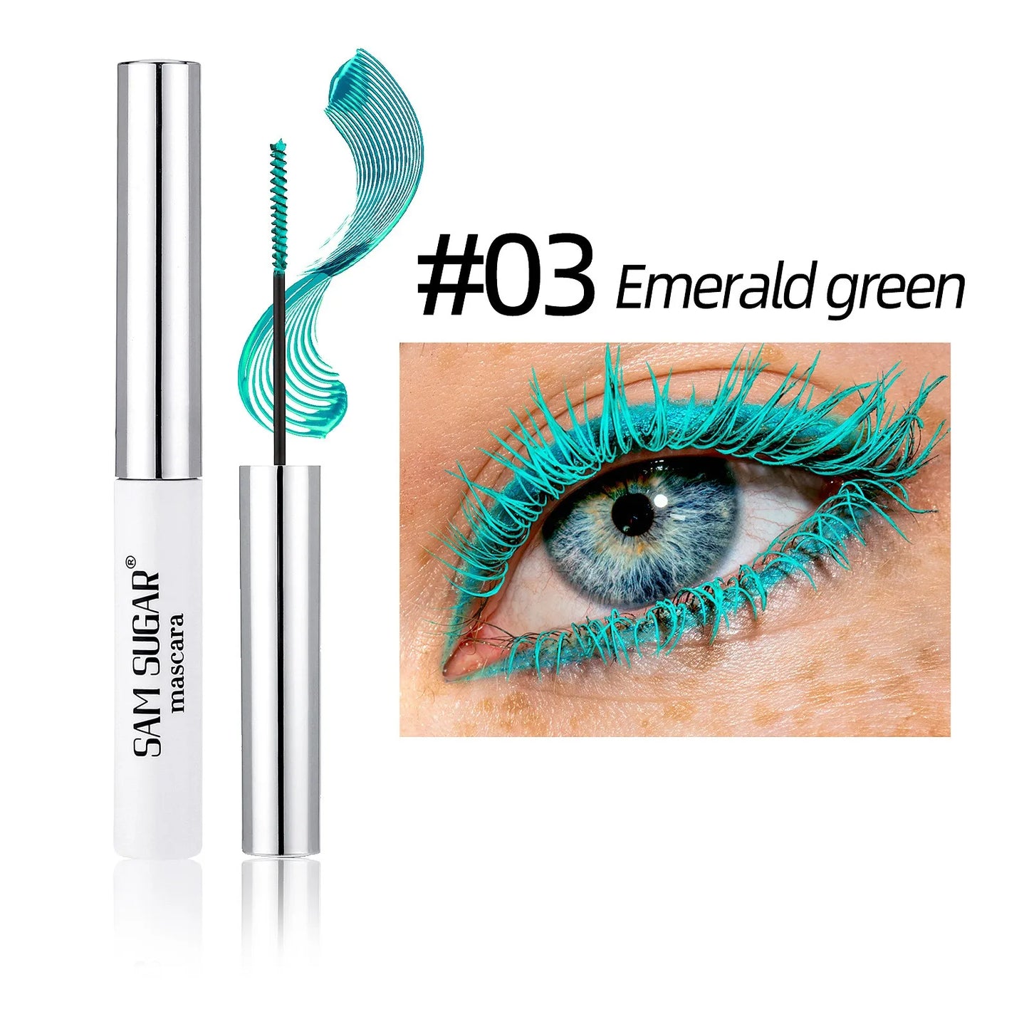 Silkesfibermascara Färgglad Ultrafin Borste Förlänger Ögonfransar Vattentät Varaktig Snabbtorkande Grön Rosa Böjande Mascara Makeup