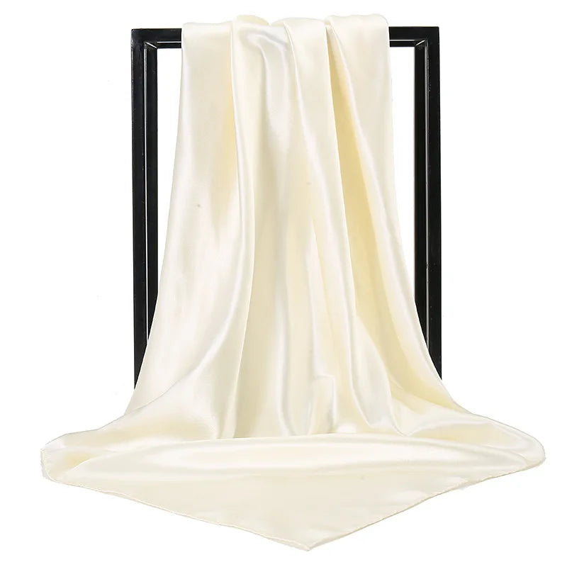 Mode 90*90cm Enfärgad Fyrkantig Halsduk Konst Imiterad Sidensjal Elegant Blommig Huvud Hals Hårband Dam Dam Flickor Halsduk