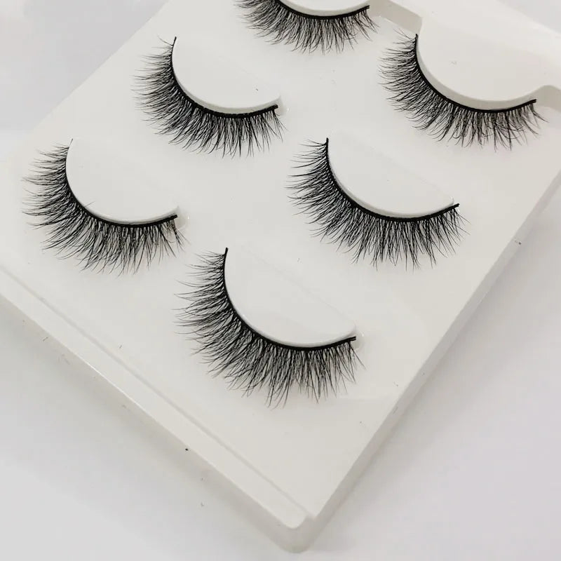 YSDO Halvögonfransar 3/10 par Naturliga Hela Lösögonfransar 3D-Fransar Kattögonfransar Lösögonfransförlängning Faux Cils Makeupverktyg