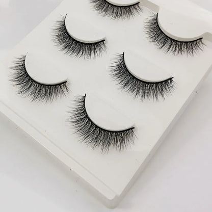 YSDO Halvögonfransar 3/10 par Naturliga Hela Lösögonfransar 3D-Fransar Kattögonfransar Lösögonfransförlängning Faux Cils Makeupverktyg