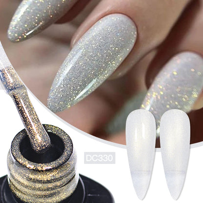 7ml Champagne Guld Silver Reflekterande Nagelgellack Glittrande Skinande Glitter Rosa Röd Nageltillbehör Semi-permanent Gellack