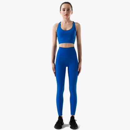 SOISOU Nylon Yogakläder Gym Fitness Leggings Sport BH Shorts Set Hög Midja Elastisk Damkläder 3 Typer 12 Färger
