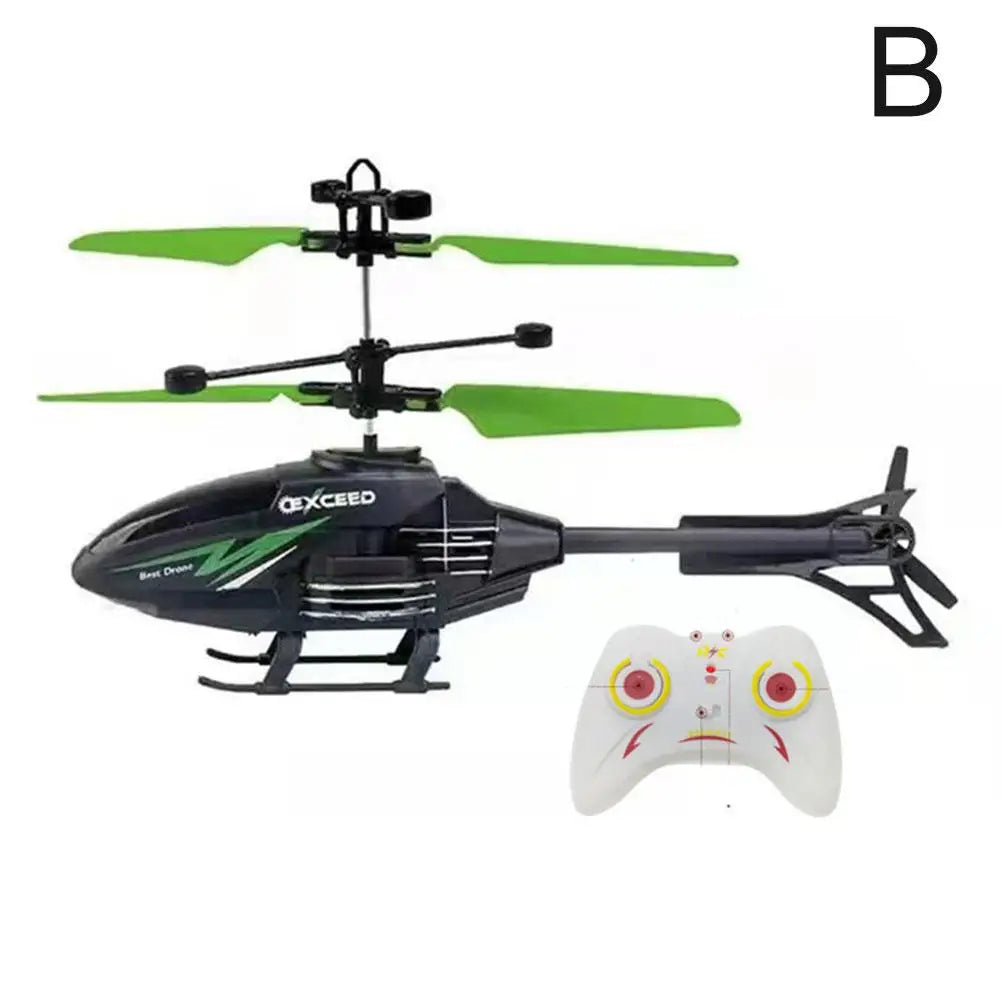 Fjärrstyrd helikopter 2-kanals RC-helikopterleksaker för barn Flygleksaker Infraröd induktionsupphängningsflygplan Laddningspresenter