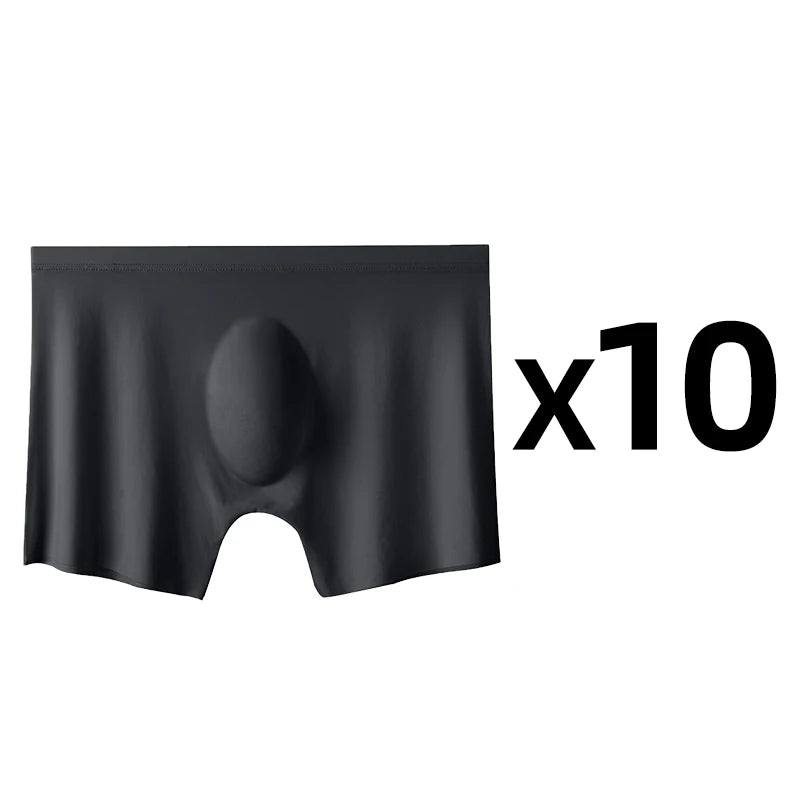 10 st/parti herr sommar issiden boxershorts sömlösa underkläder underkläder trosor shorts ultratunna andningsbara sexiga trosor