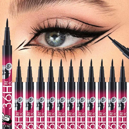 Svart flytande eyeliner vattentät eyelinerpenna 36 timmar långvarig flytande eyelinerpenna snabbtorkande utan blomning kosmetikaverktyg