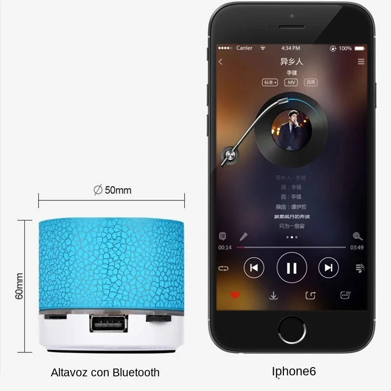 Trådlös Bluetooth-högtalare Mini PC-högtalare Crack LED SD-kort USB Subwoofer Bärbar musikljudkolumn för stationär dator