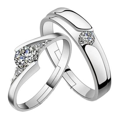 2 st 925 sterlingsilver parringar 5A zirkon för kvinnor och män bröllopssmycken förlovningsberlock fest mode toppkvalitetsring