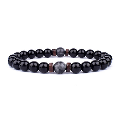 8mm lavaarmband för män vulkaniska stenar träpärlor armband tibetansk buddha handledskedja kvinnor män smycken gåva nya armband