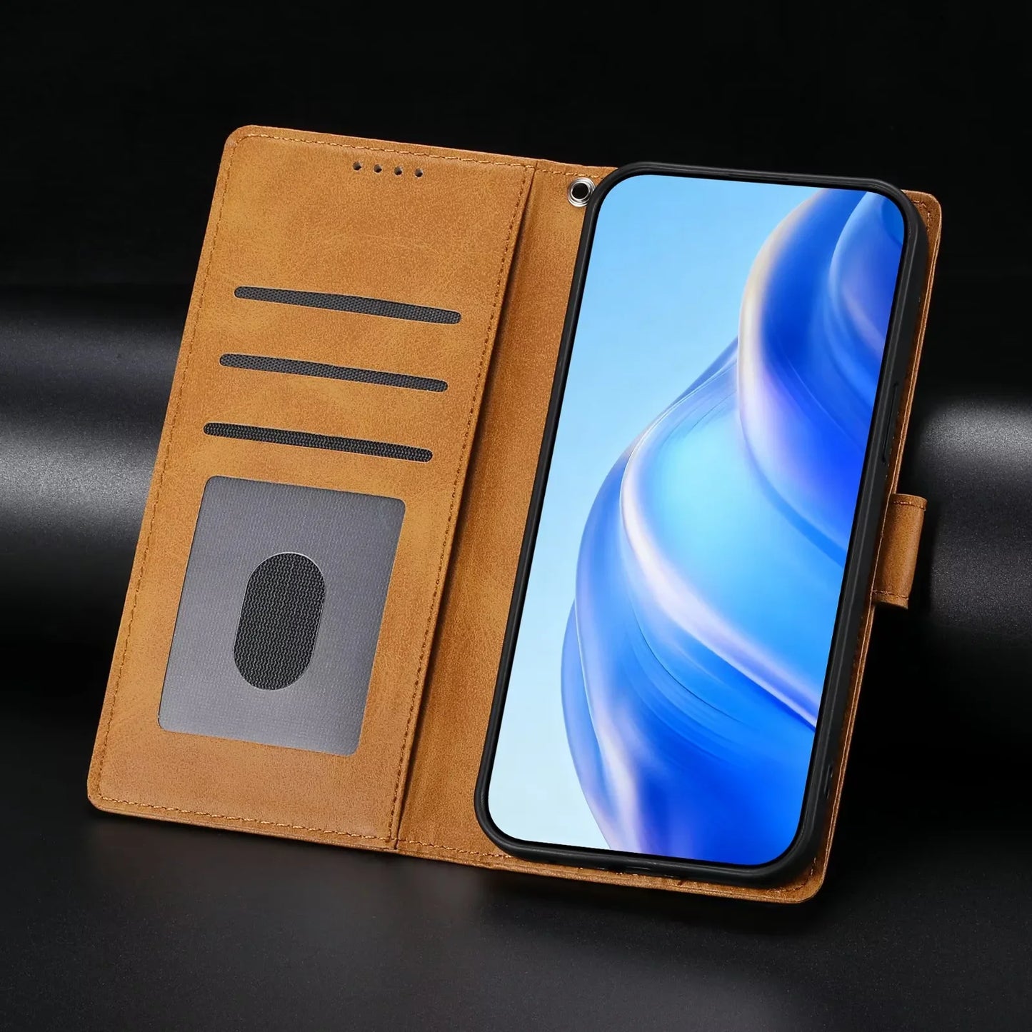 Business Läder Flipfodral för Samsung S25 S26 Ultra S24 FE S23 S22 S21 Plus A17 A37 A57 A36 A56 A16 A26 Korthållare Plånbok Över