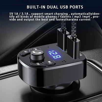 Bil-MP3-spelare Dubbel USB Snabbladdare FM Bluetooth-mottagare Bluetooth-kompatibel 5.0 FM-sändare USB-minne Kontakt Bilmonteringssats