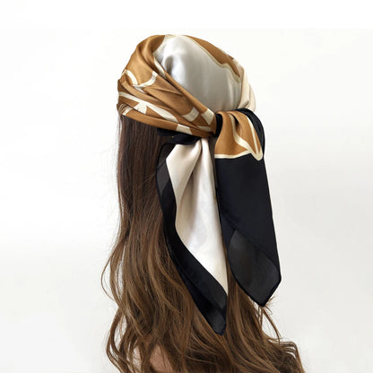 1/10PC Mode Lyxig 70cm Siden Fyrkantig Halsduk Dam Satin Sjal Wrap Hijab Echarpe Halsband Dam Hårbandana Huvudduk
