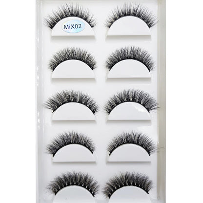 Naturliga 3D Mink Lösögonfransar, Makeup Lösögonfransar, Faux Cils, Makeup Skönhetsverktyg, Partihandel, 5 Par