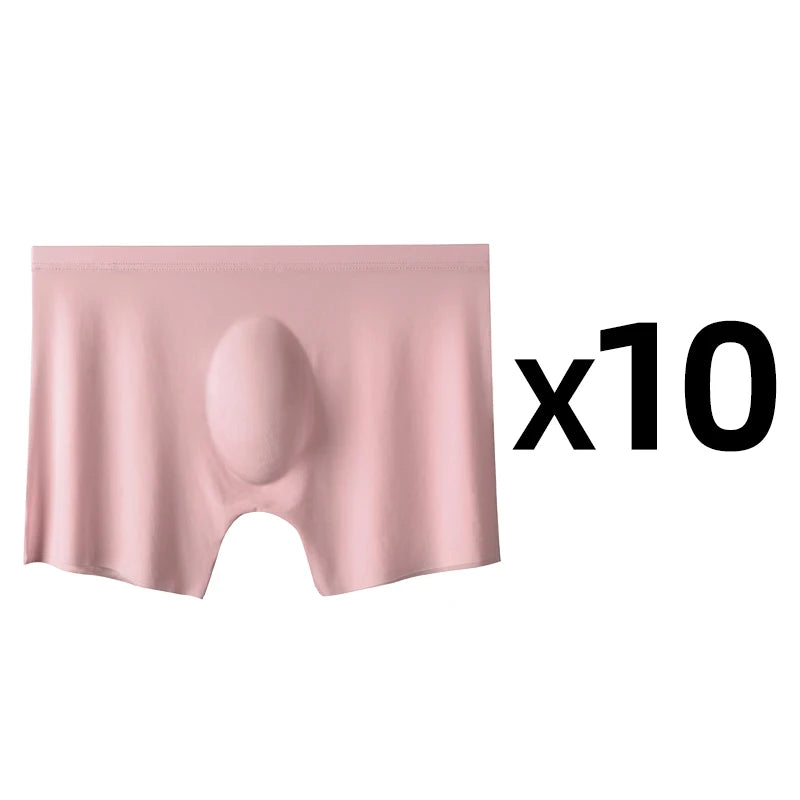 10 st/parti herr sommar issiden boxershorts sömlösa underkläder underkläder trosor shorts ultratunna andningsbara sexiga trosor