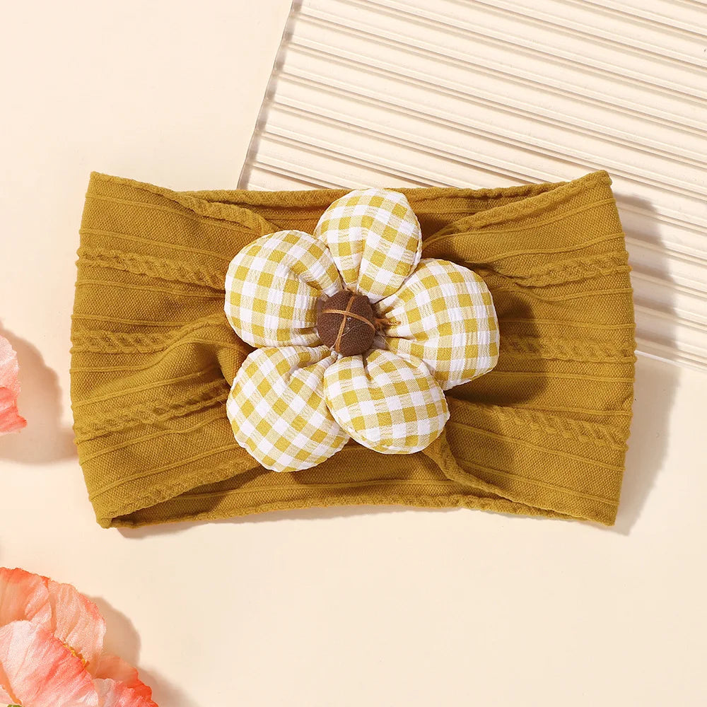 1 st baby nylon huvudduk astique lämplig nyfödd flicka blomma handgjort pannband elastiskt hårband turban småbarn håraccessoarer