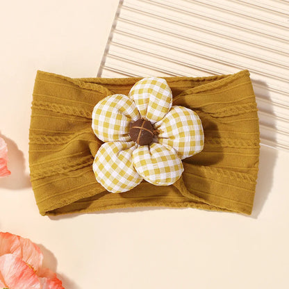 1 st baby nylon huvudduk astique lämplig nyfödd flicka blomma handgjort pannband elastiskt hårband turban småbarn håraccessoarer