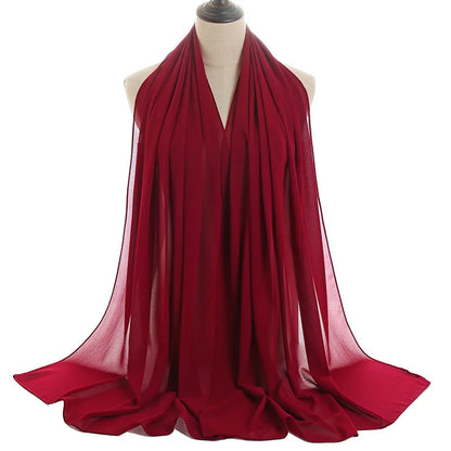 Ramadan Islamisk Instant Bubble Chiffong Sjal Halsduk Dam Huvudbonad Kvinnor Hijabs Halsdukar Bufandas Muslimsk Slöja Hijab Snood 180*70cm