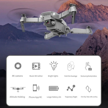DWI D19 E88 Pro Drönare 4K Professionell HD RC Flygplan Dubbelkamera Vidvinkel Huvud Fjärrstyrd Quadcopter Leksakshelikopter För Vuxna Barn