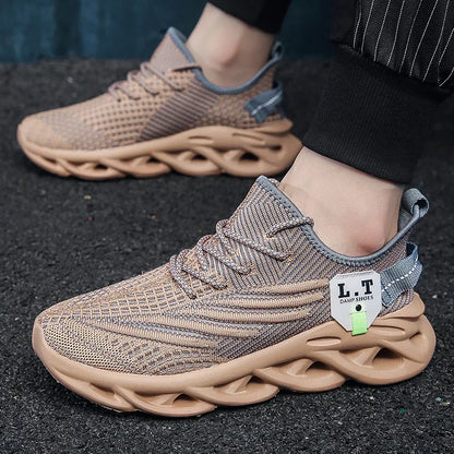 Herr Sport Löpning Svarta Joggingskor Casual Sneakers Utomhus Andningsbara Mesh Dam Lätt Stötdämpning Svart Tennis