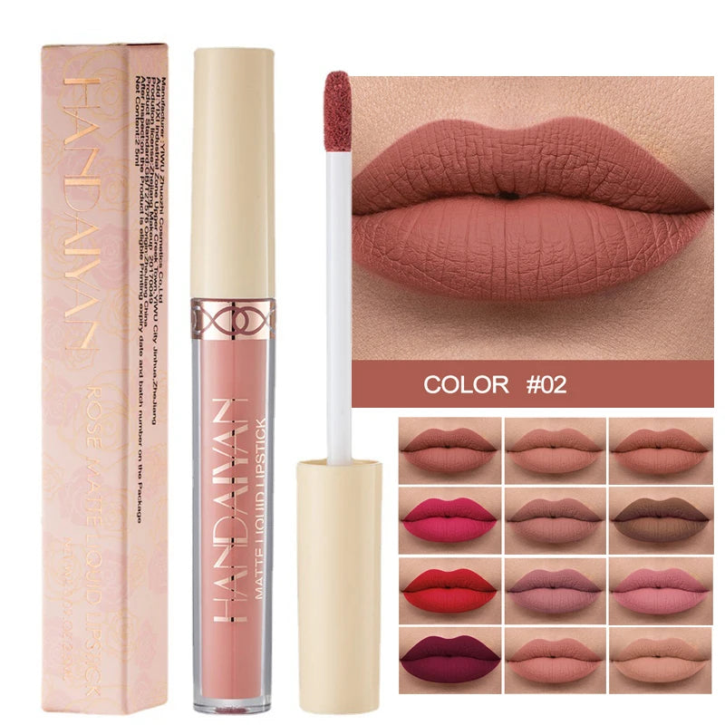 Vattenfast Nude Matt Flytande Läppstift Non-stick Cup Lip Toning Makeup Matte Red Lip Gloss Kosmetika Långvariga Läppstift Makeup