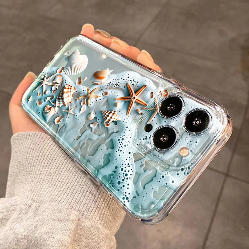 Strandskal till Samsung Galaxy S26 Ultra 5G S25 Plus S24 FE S23 S22 A17 A37 A57 A55 A54 A36 A35 Transparent TPU-skal
