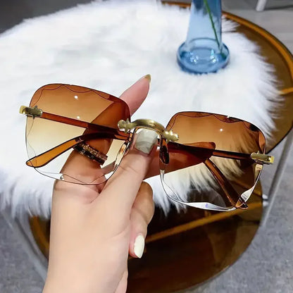 3 st fyrkantiga ramlösa solglasögon för kvinnor lyxmärkesdesigner sommar röda glasögon mode solglasögon för män UV400-nyanser oculos