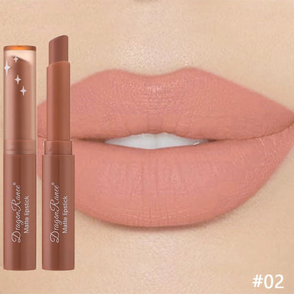 Nude Matte Läppstift Vattentäta Nude Rosa Läppstift Bleknar Inte Sexiga Röda Sammets Läppstift för Kvinnor Makeup Hållbar Läppkosmetika