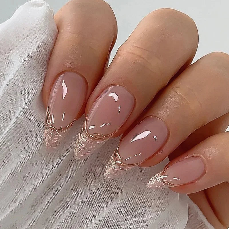 24 st/set Sweet Love lösnaglar med gradient French Press on-naglar återanvändbara korta heltäckande nageltippar för kvinnor grossist