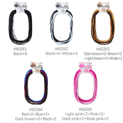 8 st godisfärgade hårband för kvinnor och män, yogahårband, 0,5 cm, sporthårband för flickor, halkfri fotboll, löpning, fitnesshåraccessoarer, set