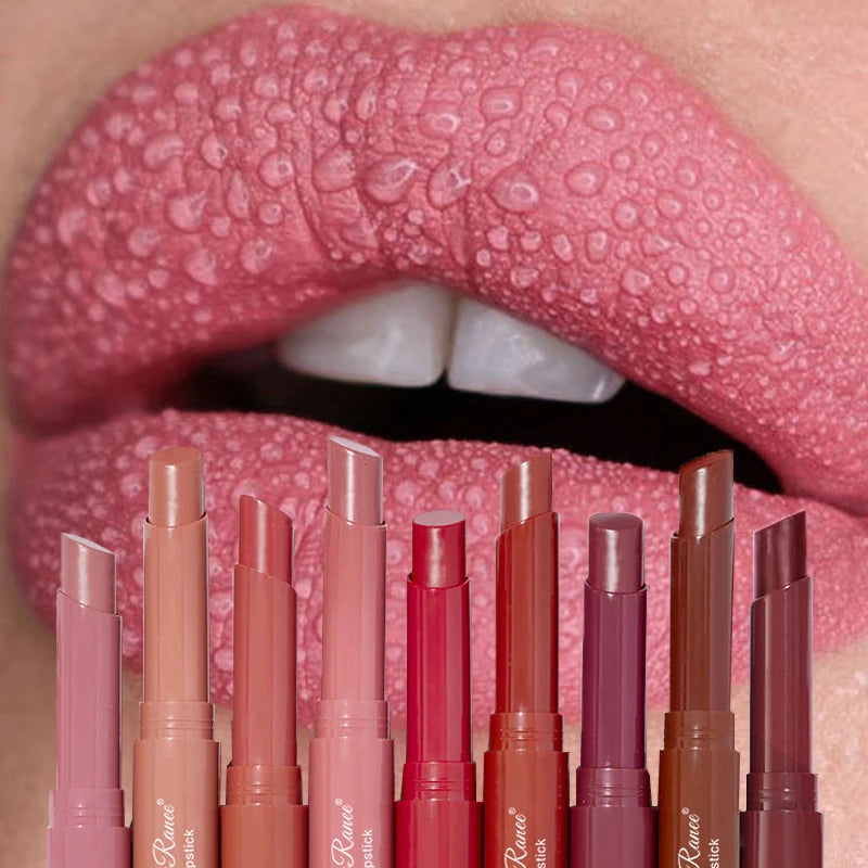 Nude Matte Läppstift Vattentäta Nude Rosa Läppstift Bleknar Inte Sexiga Röda Sammets Läppstift för Kvinnor Makeup Hållbar Läppkosmetika