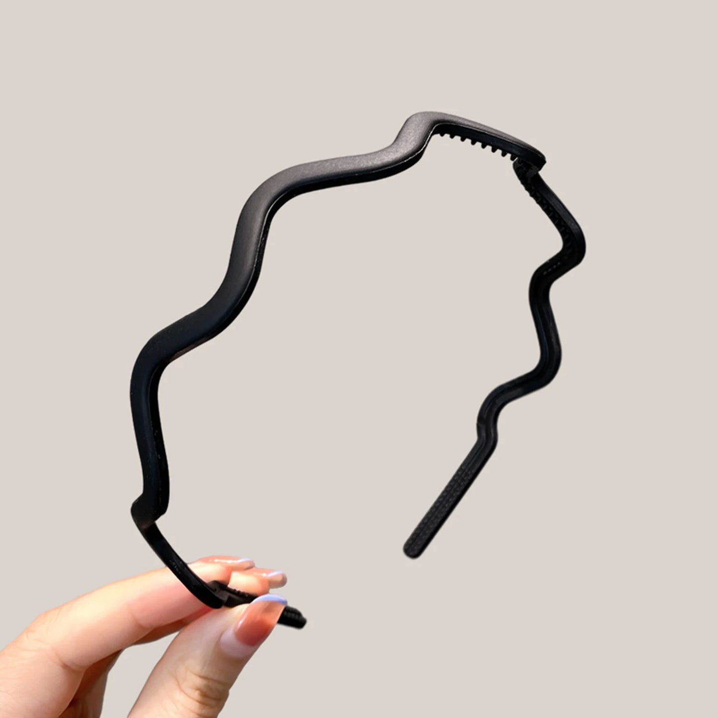 Unisex Metall Vågigt Fjäderhårband Svart Halkfri Utomhussporter Pannband För Kvinnor Män Enkelt Hårband Ansiktstvätt Huvudbonad