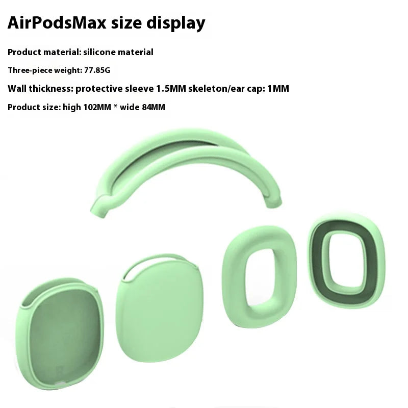 För Airpods Max Headset Skyddsfodral Tillbehör Förvaringsfodral Transparent Skal Lyser i Mörkret Fyra Delat Set Coolt