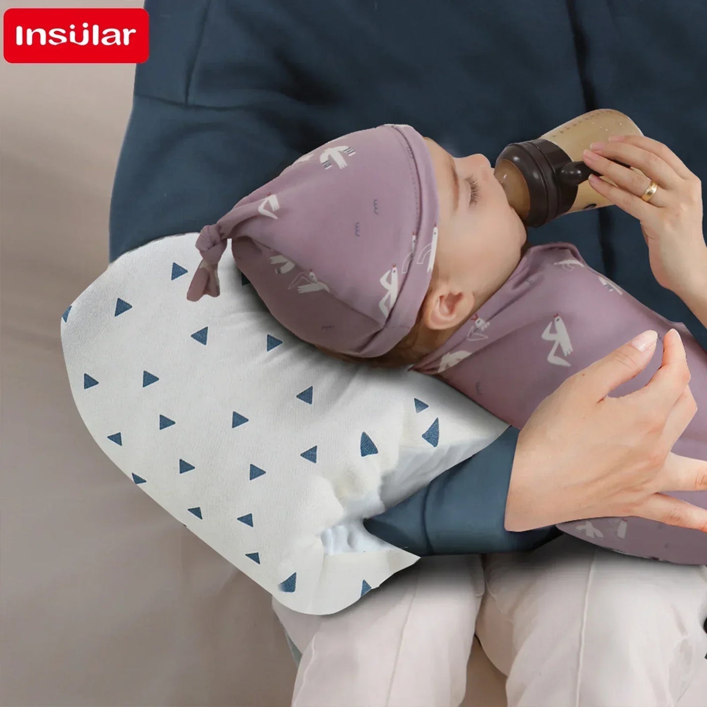 INSULAR Spädbarn Mjuk Armkudde Baby Amningskudde Barn Anti-Spottande Mjölk Huvudkudde Handvärmare Multifunktionell