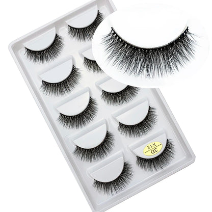 LTWEGO 5 par ögonfransar naturliga långa 3D minkfransar fluffiga volym mink lösögonfransar djurfria slingor makeup cilios